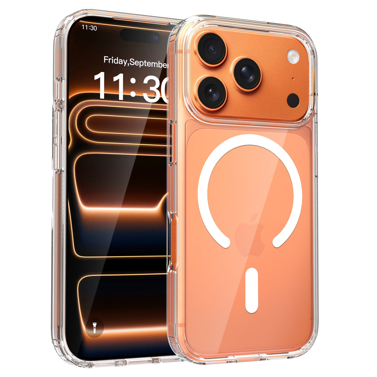 Sanfeng Clear Magnetic Phone Case for iPhone 16 Pro Max, Ultra-Thin Shockproof TPU Protective Cover with Precise Camera Protection