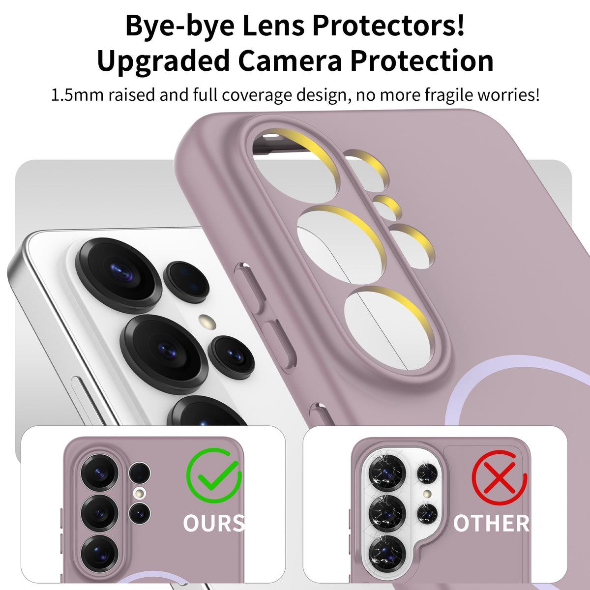 Magnetic Liquid Silicone Phone Case for Samsung S24 S25 Edge Ultra - Full Lens Protection Anti-Drop Cover
