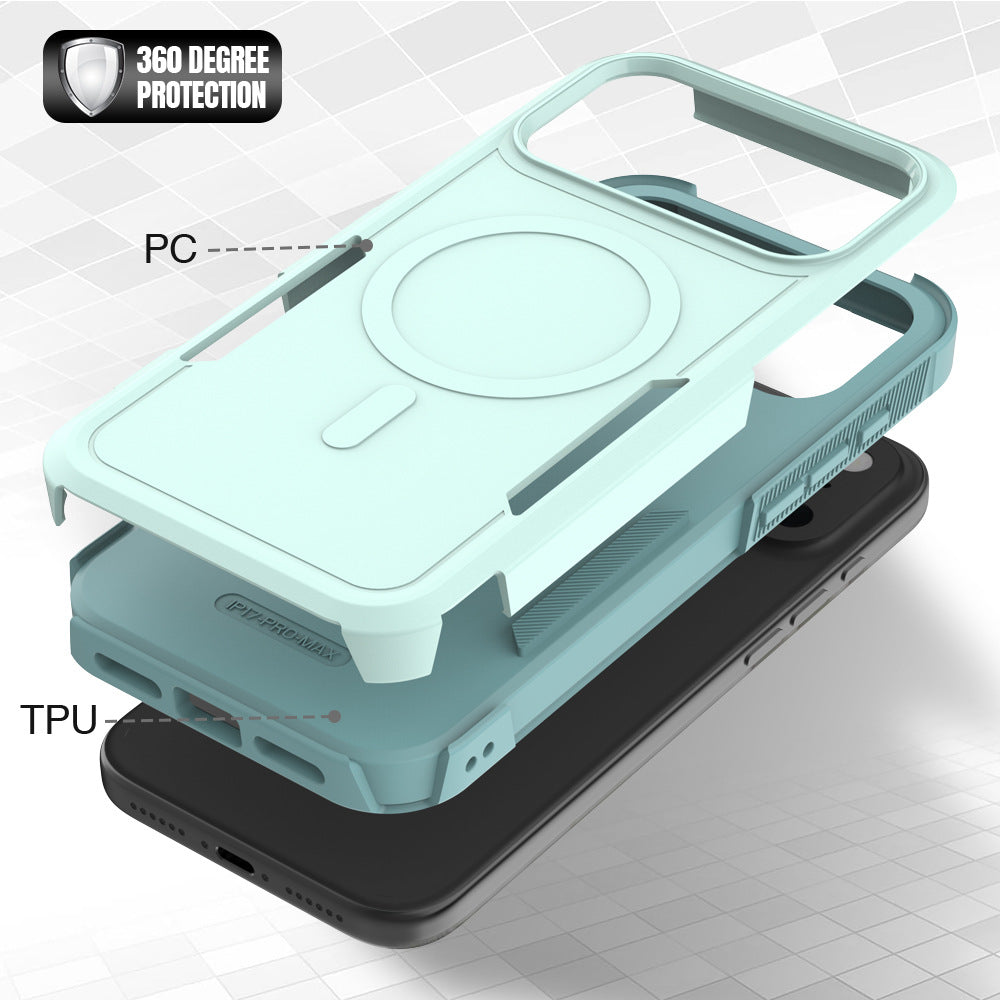 Sanfeng Magnetic Silicone Phone Case with Four-Corner Anti-Drop Protection and Anti-Fingerprint Finish