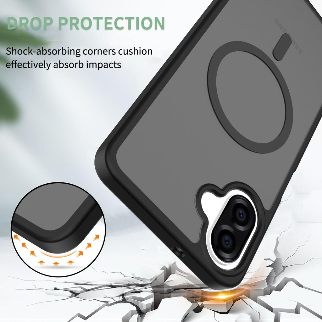 Magnetic Matte Silicone Shockproof Case for Samsung Galaxy A Series, Airbag Anti-Drop Protective Cover
