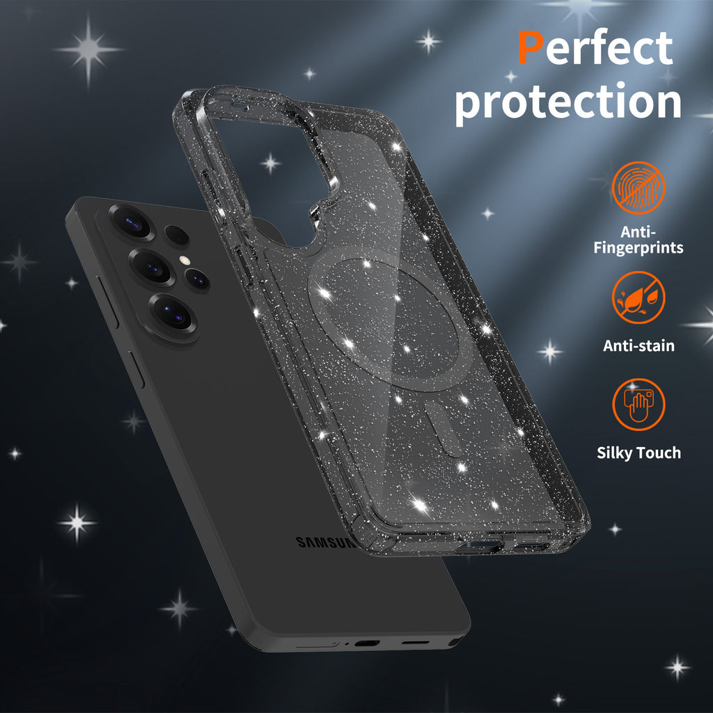 Clear Magnetic Case Compatible with Samsung Galaxy S25 Ultra S26 Plus Transparent TPU Anti-Scratch Protective Phone Cover