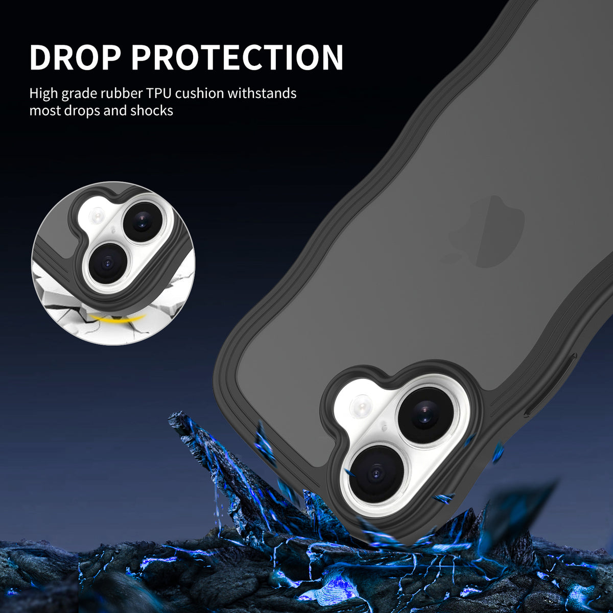 Skin-Feel Frosted Magnetic Phone Case with Wavy Edge for iPhone 16 15 14 13 Pro Max Plus, Matte TPU Protective Cover
