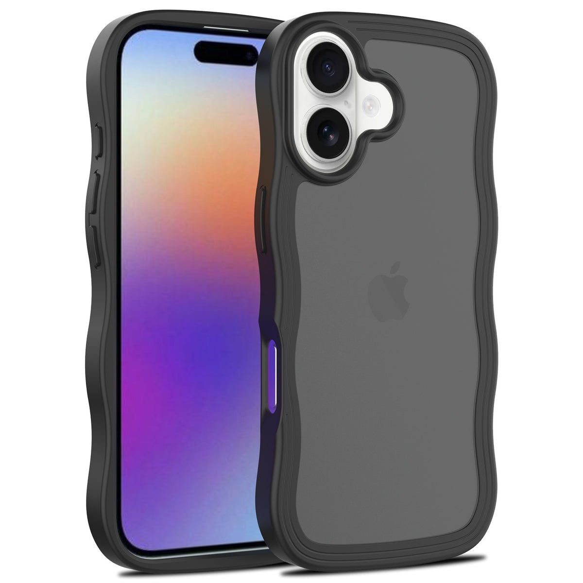 Skin-Feel Frosted Magnetic Phone Case with Wavy Edge for iPhone 16 15 14 13 Pro Max Plus, Matte TPU Protective Cover