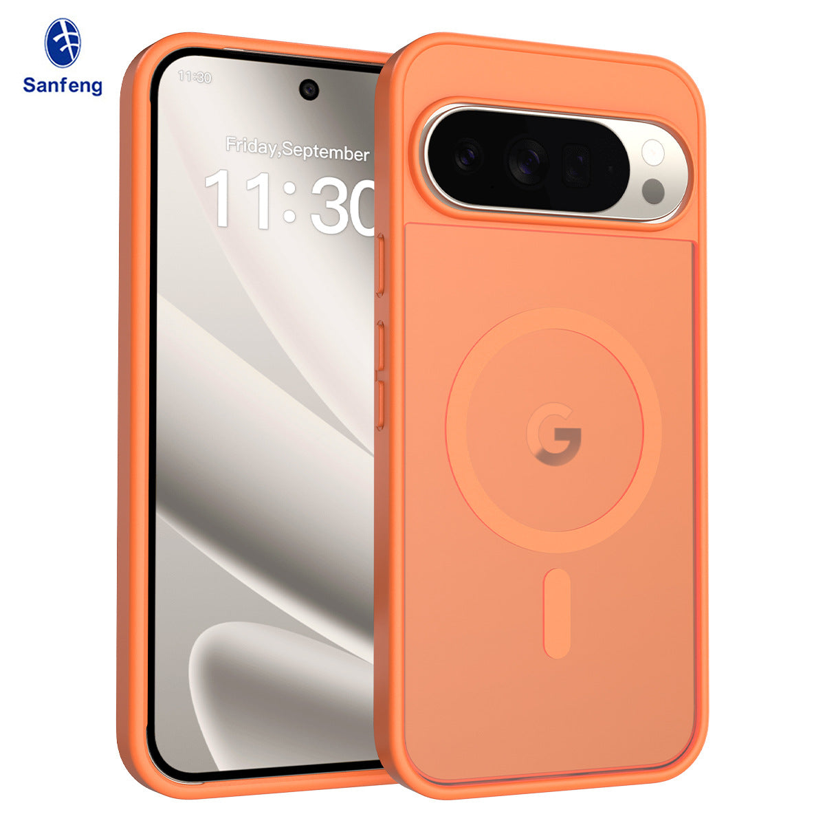 Magnetic Frosted Translucent Case Compatible with Google Pixel, Thickened Shockproof TPU Anti-Fall Protective Cover