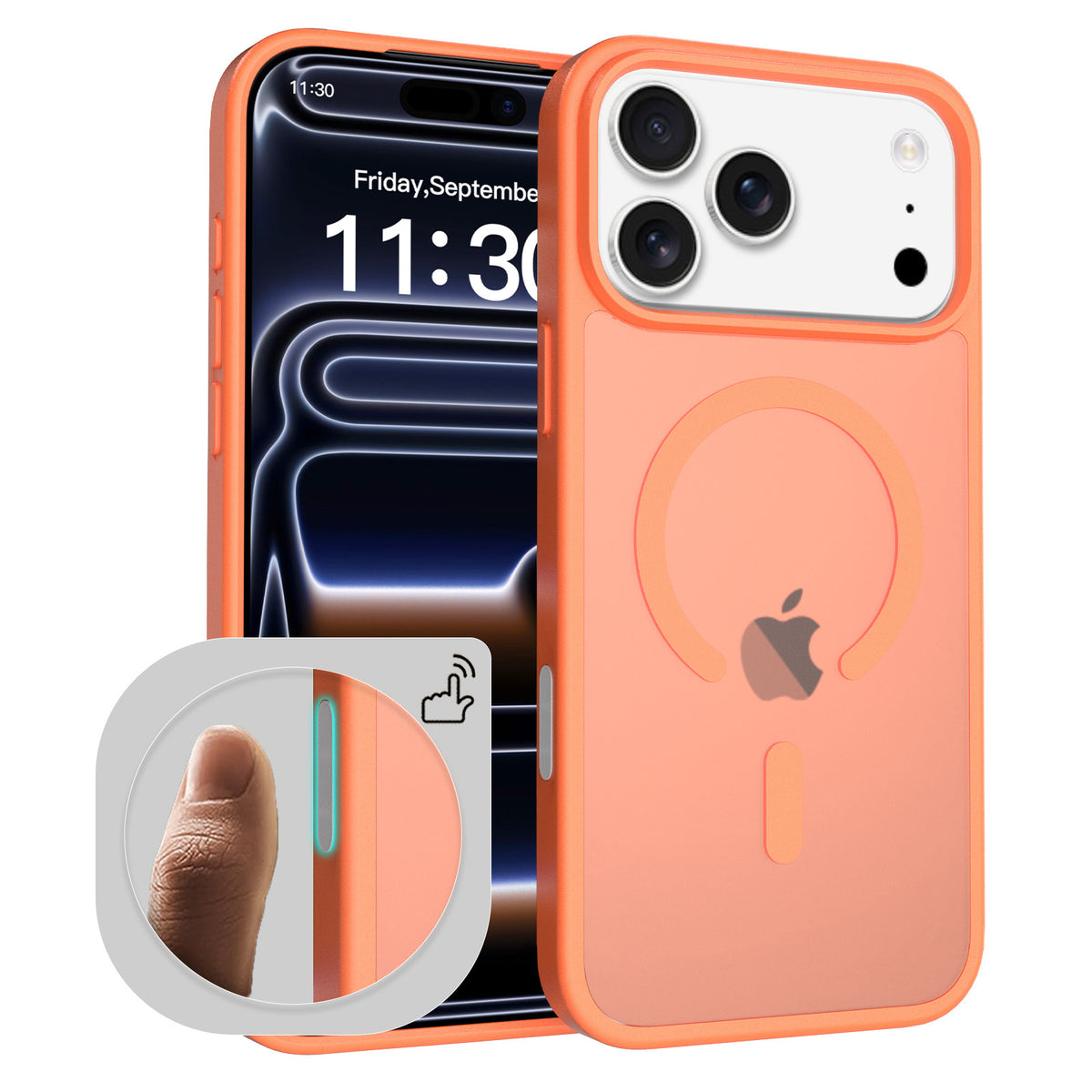 Matte Magnetic Phone Case for iPhone with Skin-Feel Finish and Responsive Two-in-One Buttons - Anti-Fingerprint TPU Protective Cover