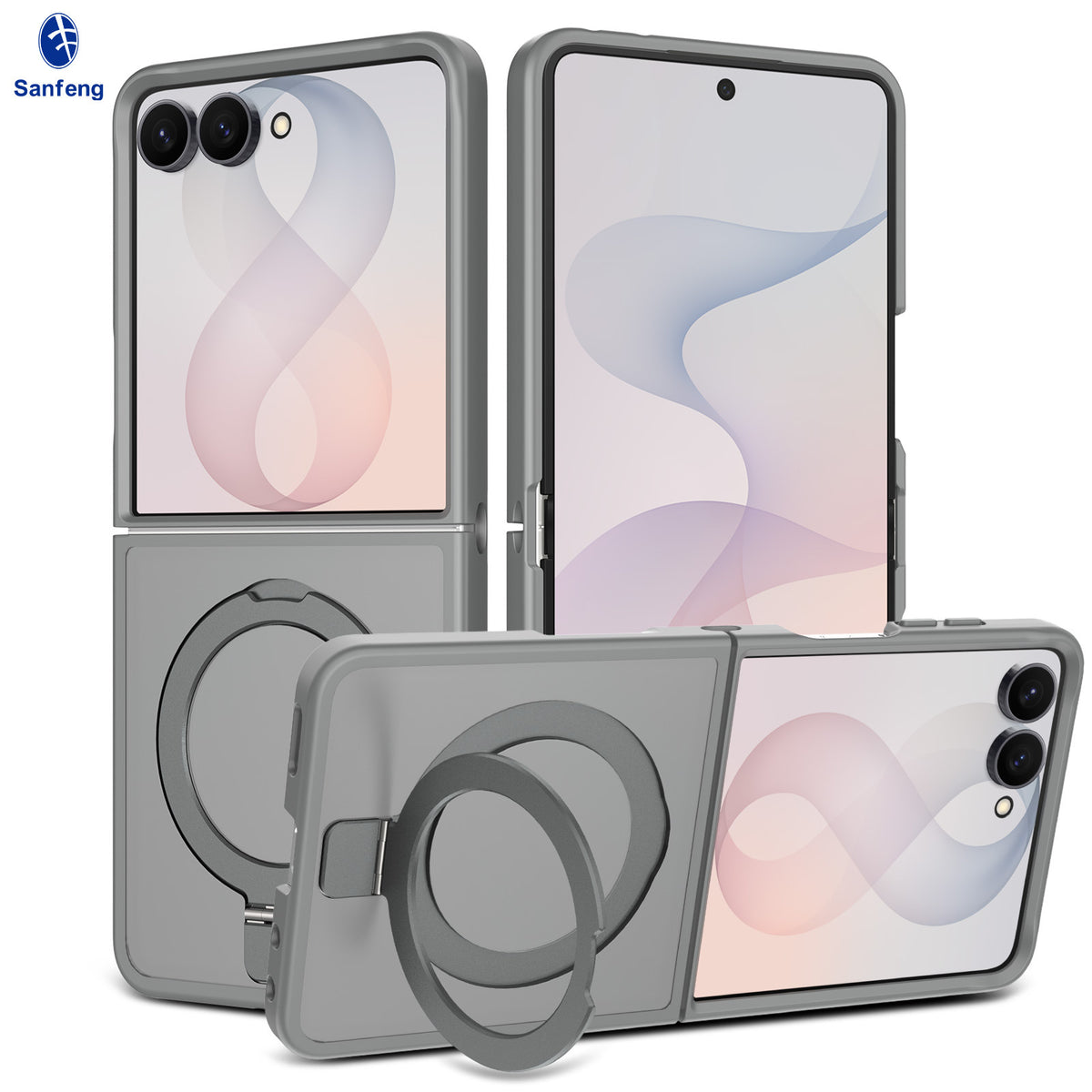 Matte Magnetic Foldable Phone Case Compatible with Samsung Galaxy, Anti-Drop TPU Protective Cover