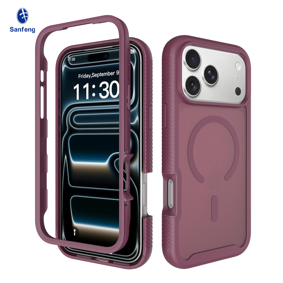 Magnetic Matte Semi-Transparent Skin-Feel Phone Case for iPhone, Anti-Fingerprint Anti-Drop Silicone Protective Cover