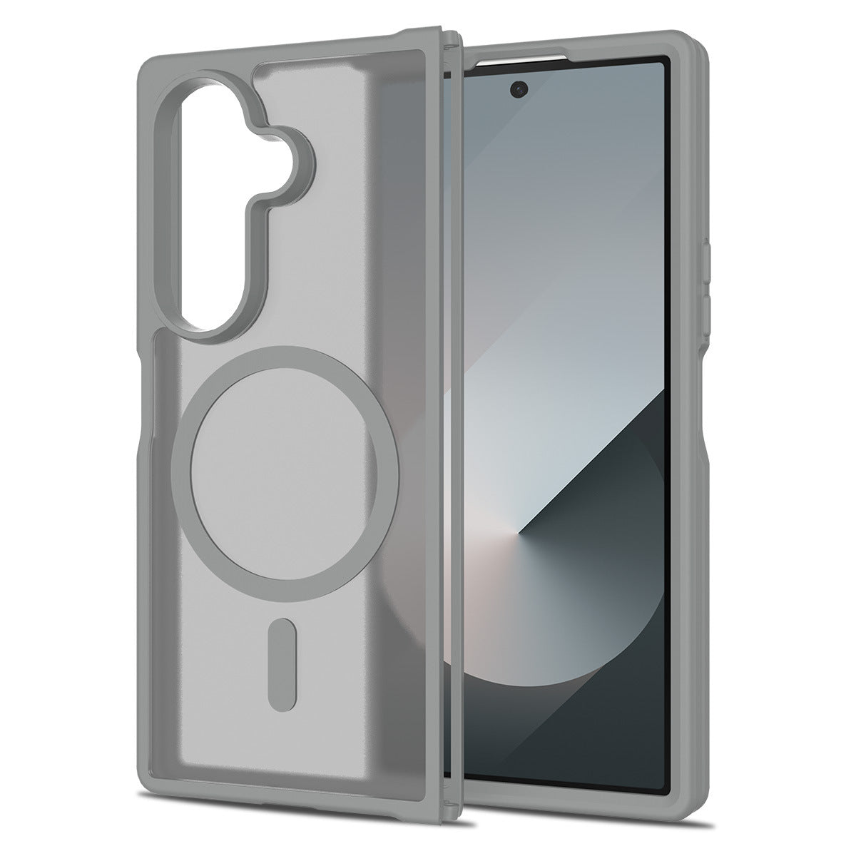 Magnetic Two-in-One Folding Phone Case for Samsung Galaxy Z Fold 7 & Z Fold 6, Matte Skin-Feel TPU Anti-Fall Cover