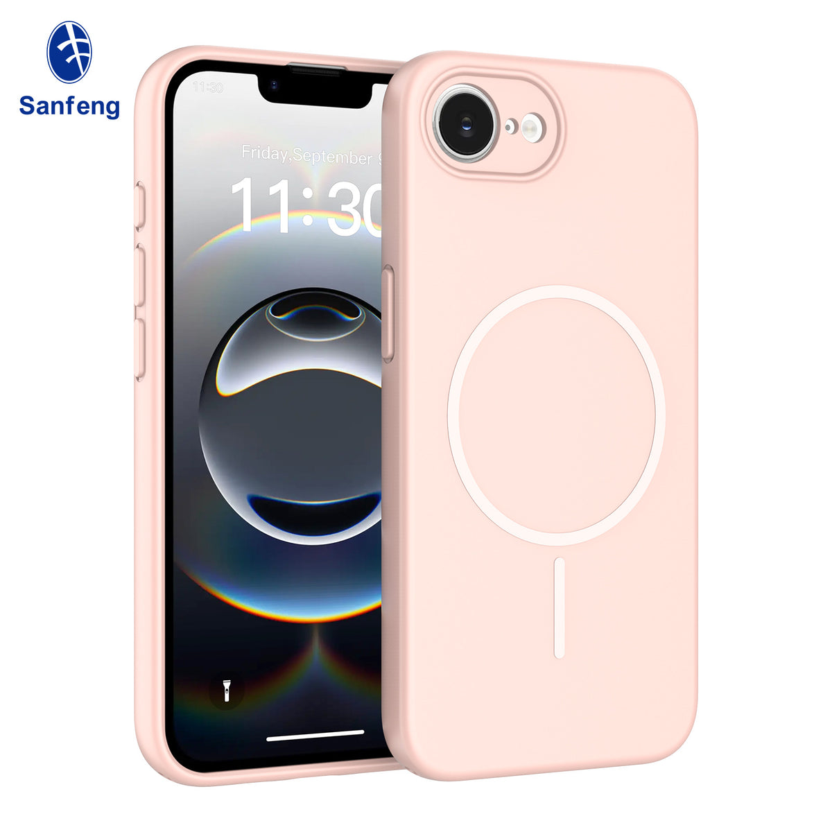 Magnetic Matte Silicone Phone Case with Lanyard Hole, Full-Cover Shockproof Protective Cover Compatible with iPhone 16 / 17 Series