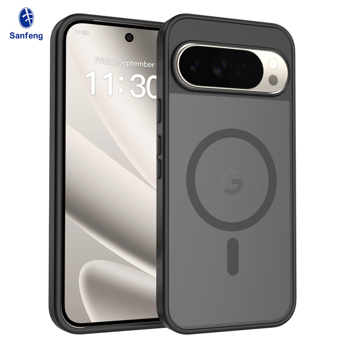 Magnetic Frosted Translucent Case Compatible with Google Pixel, Thickened Shockproof TPU Anti-Fall Protective Cover