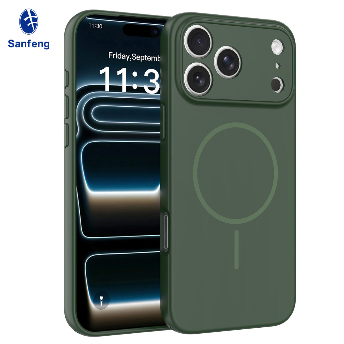 Magnetic Matte Silicone Phone Case with Lanyard Hole for iPhone 17 16 15 Pro Max Anti-Fall Protective Cover