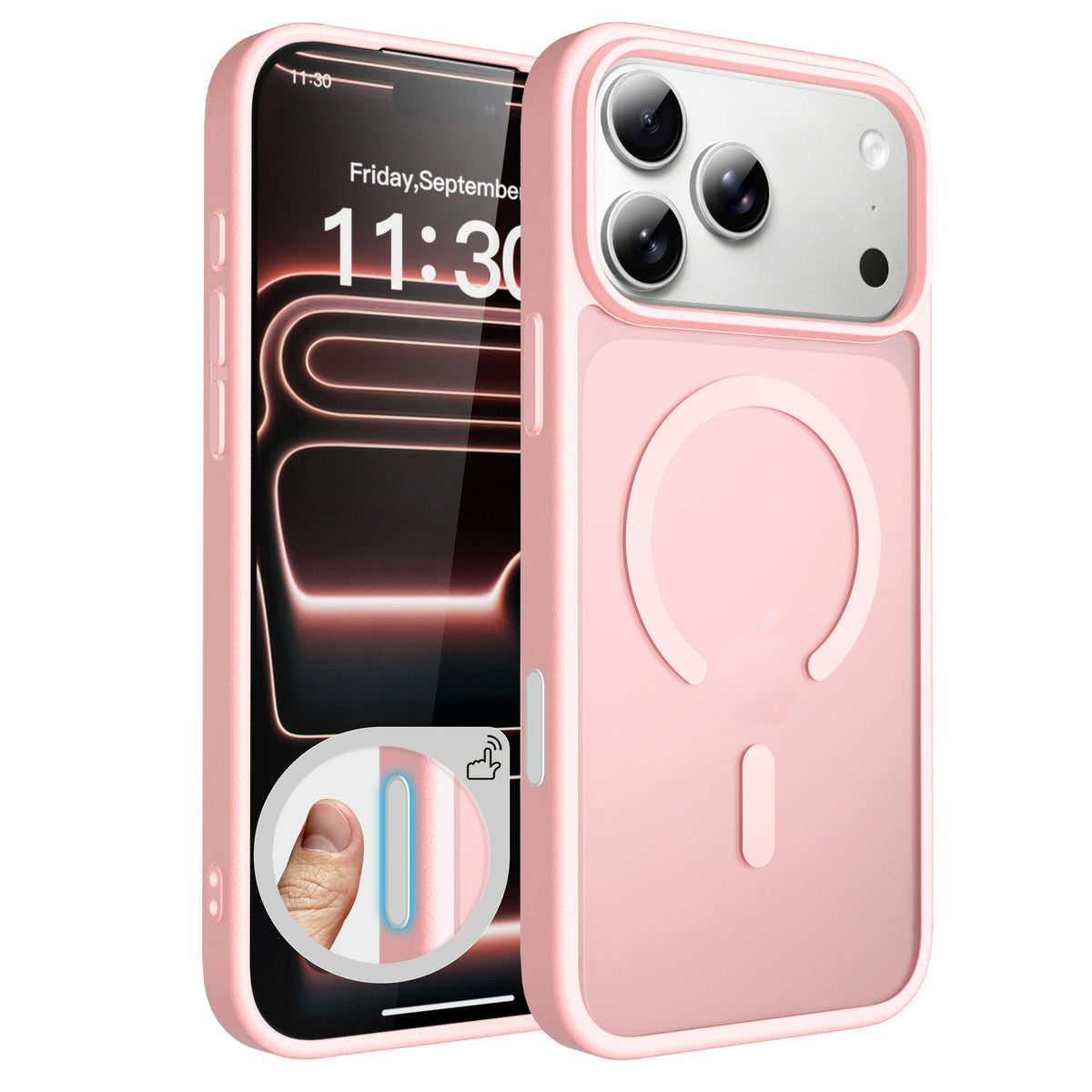 Sanfeng Magnetic Translucent Matte Anti-Fall TPU Phone Case Compatible with Apple iPhone
