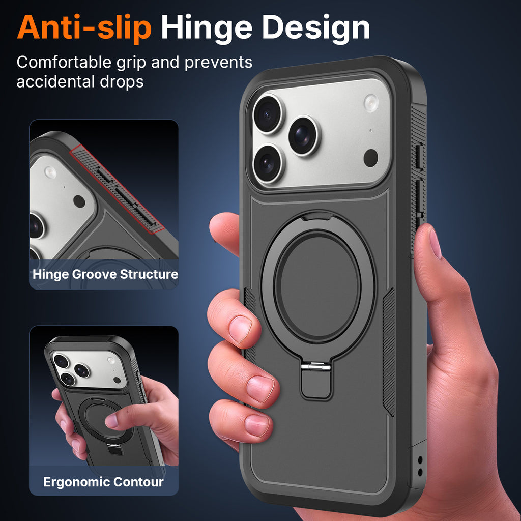 Sanfeng Magnetic Silicone Phone Case with Invisible Kickstand, Anti-Drop Protective Cover for iPhone
