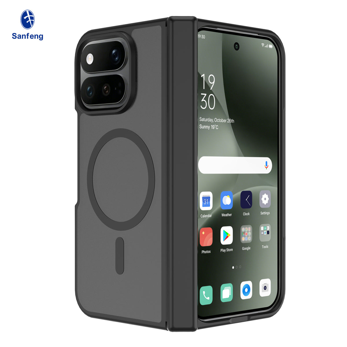 Magnetic Protective Case for Google Pixel Foldable Phone, Anti-Fall Shockproof TPU Cover