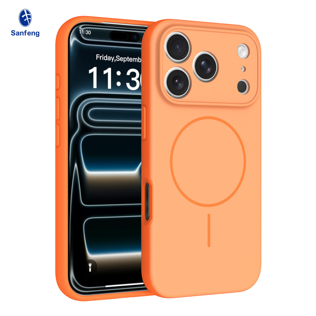 Magnetic Skin-Feel Protective Phone Case for iPhone 17 16 15 Pro Max, Anti-Fall TPU Two-in-One Cover with Lanyard Design