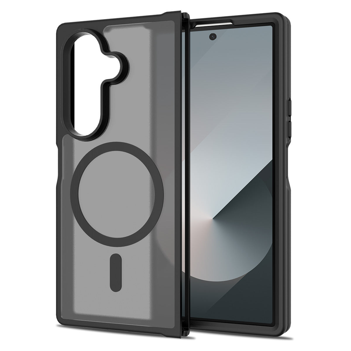Magnetic Two-in-One Folding Phone Case for Samsung Galaxy Z Fold 7 & Z Fold 6, Matte Skin-Feel TPU Anti-Fall Cover