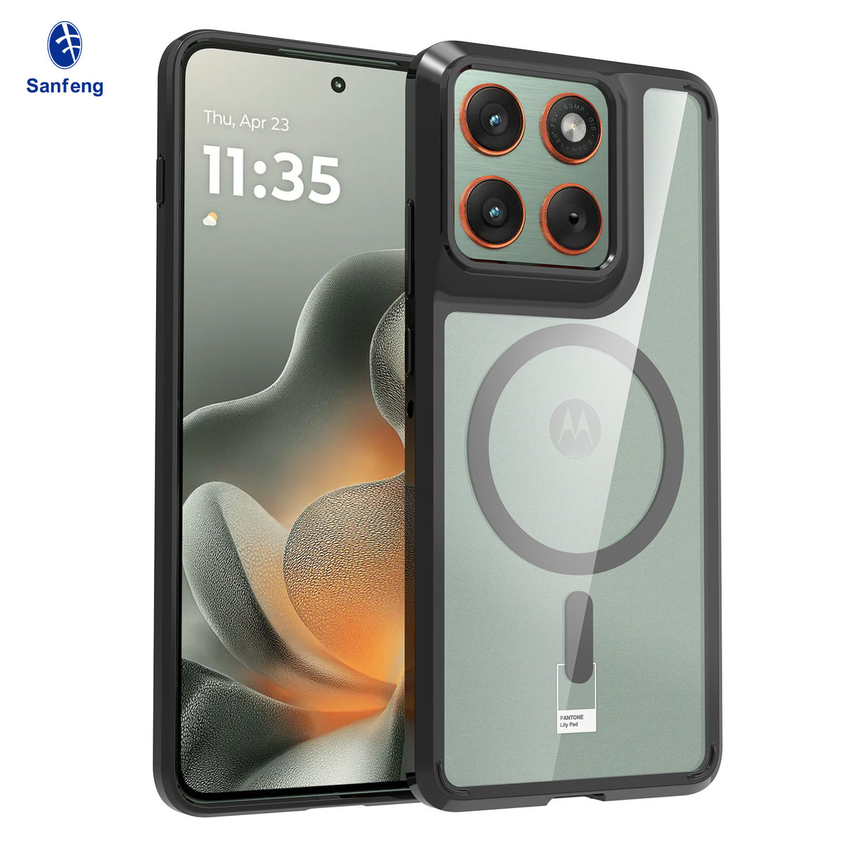 Magnetic Transparent Case for Motorola Edge and Moto G Series, Acrylic TPU Shockproof Anti-Fingerprint Phone Cover