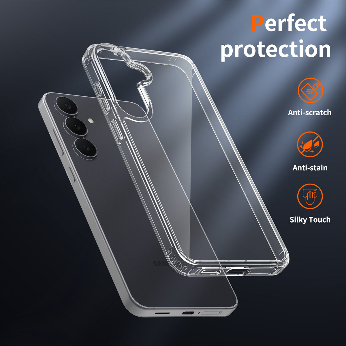 Clear Protective Case for Samsung Galaxy S25 Ultra S24 Plus S23 FE, Anti-Scratch TPU Shockproof Transparent Phone Cover