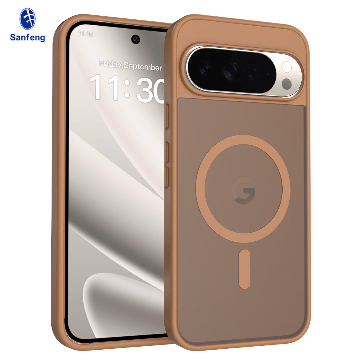 Magnetic Frosted Translucent Case Compatible with Google Pixel, Thickened Shockproof TPU Anti-Fall Protective Cover