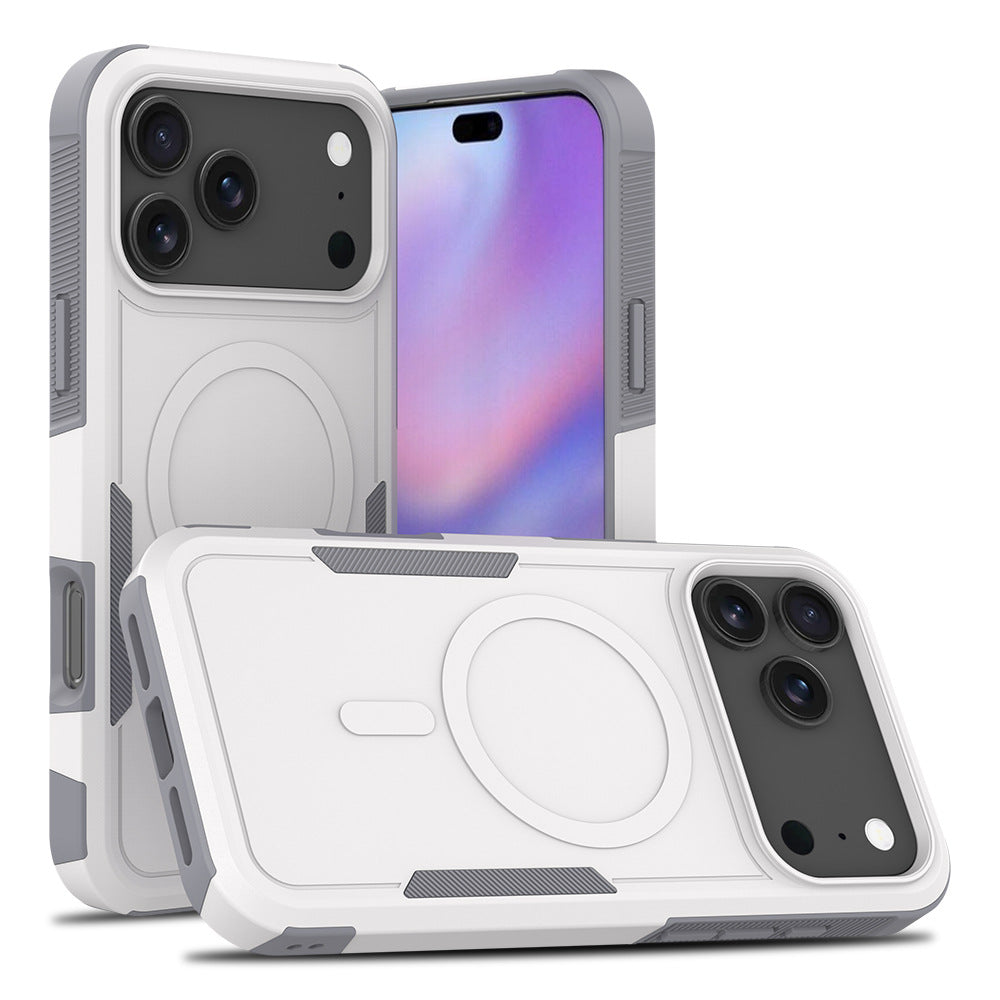 Sanfeng Magnetic Silicone Phone Case with Four-Corner Anti-Drop Protection and Anti-Fingerprint Finish
