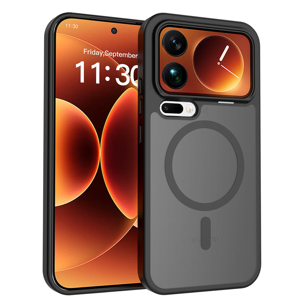Magnetic Semi-Transparent Skin-Feel Phone Case for Xiaomi - Anti-Fall TPU Protective Cover, Brown