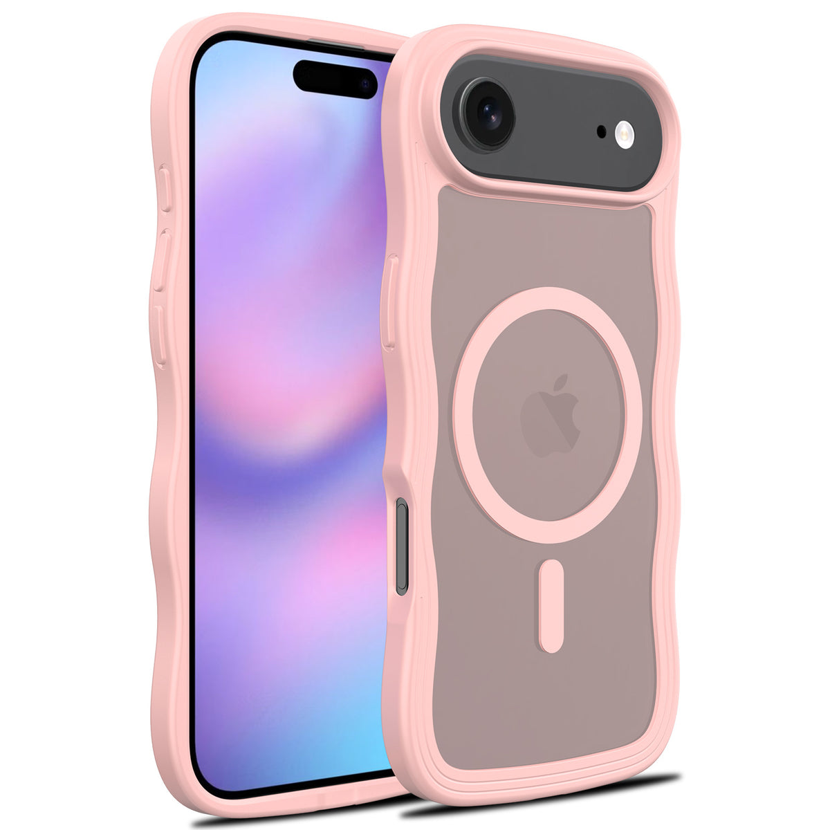 Magnetic Wave Pattern Phone Case Compatible with iPhone, Skin-Feel Anti-Drop TPU Protective Cover