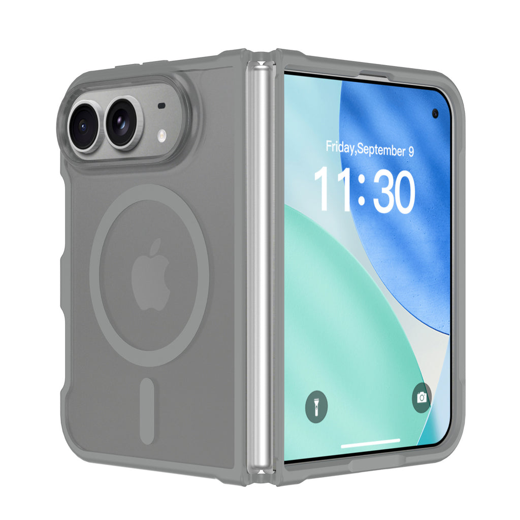 Matte Foldable Phone Case Compatible with iPhone 18 Pro, Translucent TPU Anti-Fall Magnetic Cover with Skin-Feel Finish
