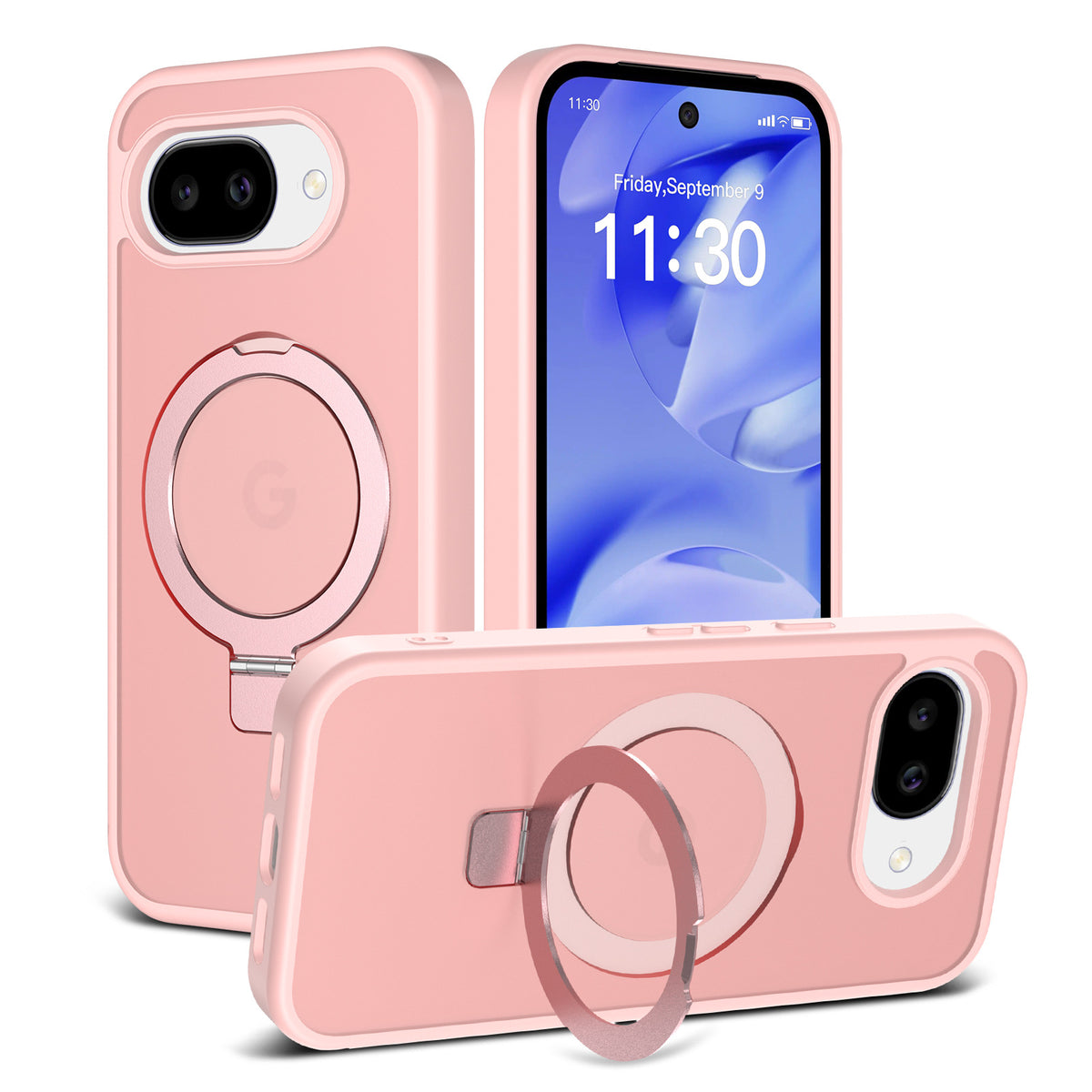 Magnetic Phone Case with Invisible Kickstand Compatible with Google Pixel, Anti-Fall All-Inclusive TPU+PC Protective Cover