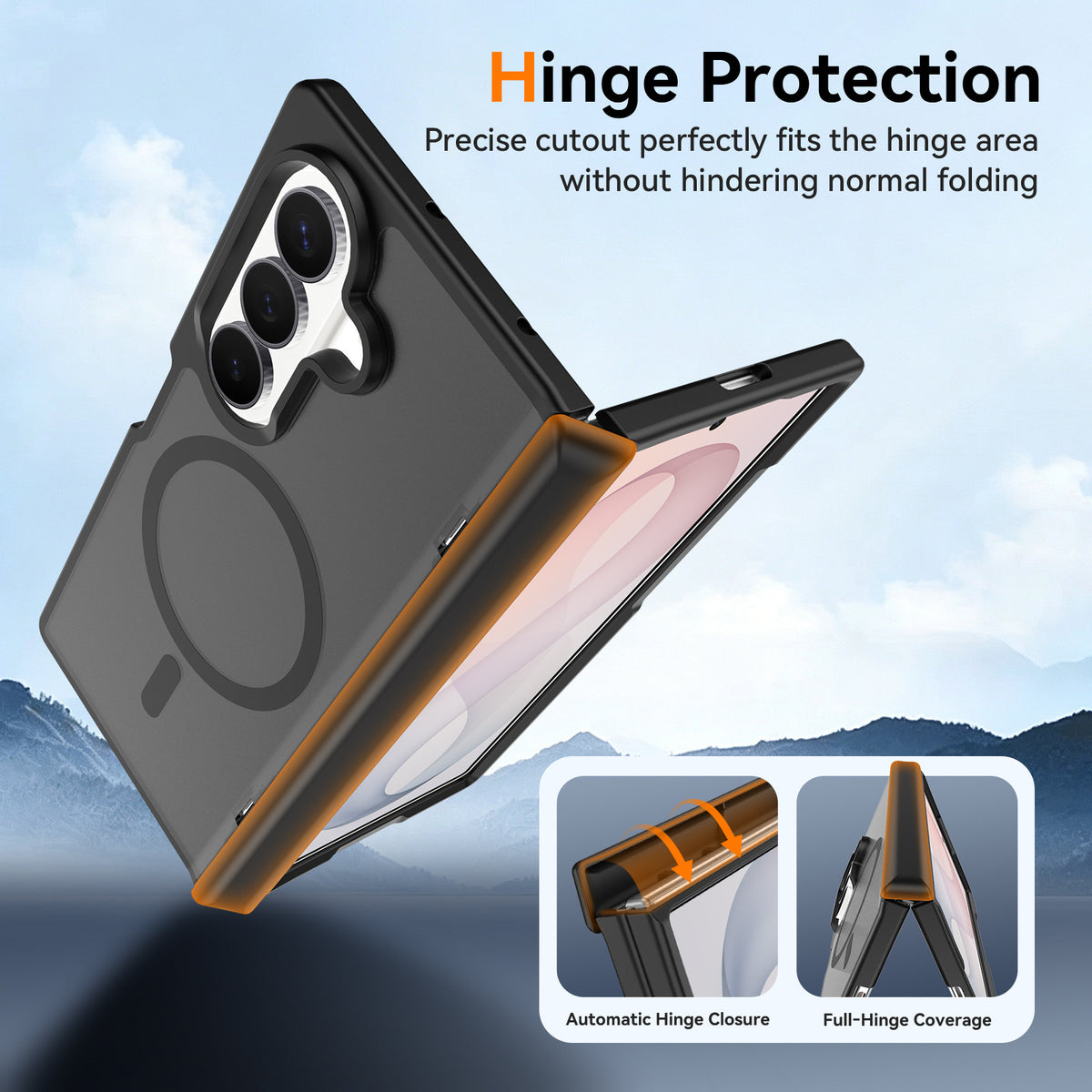 Magnetic Matte Case for Samsung Galaxy Z Fold 8 Ultra, Translucent TPU Shockproof Protective Cover with Spring Hinge