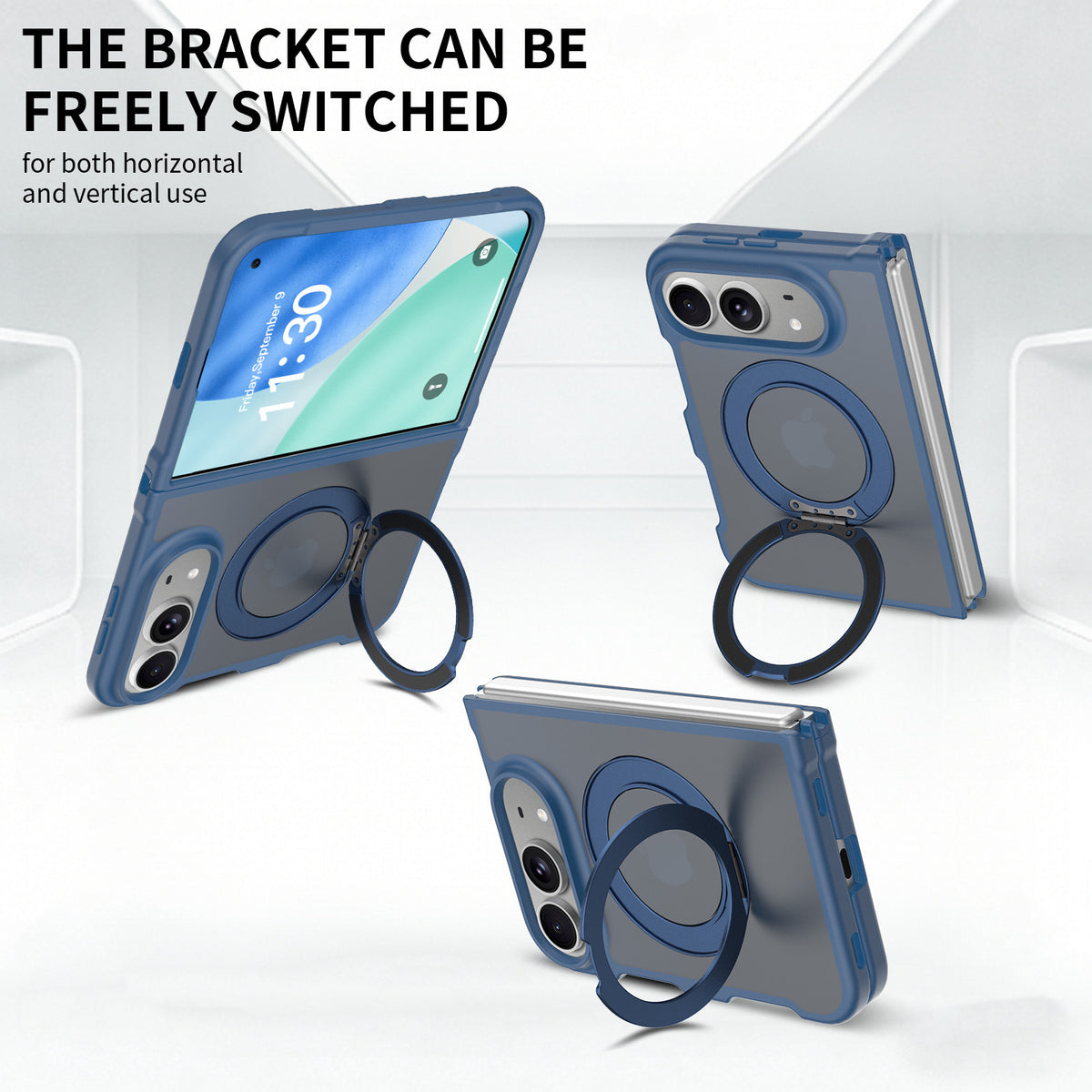 Magnetic Folding Phone Case for iPhone 18 Fold Duo, Skin-Feel TPU Protective Cover with Stand