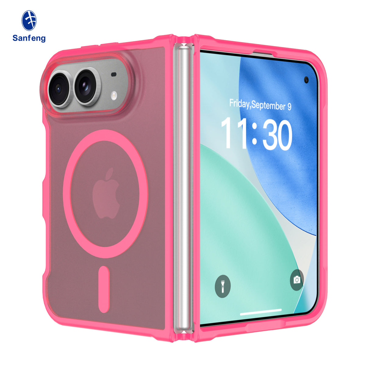 Matte Foldable Phone Case Compatible with iPhone 18 Pro, Translucent TPU Anti-Fall Magnetic Cover with Skin-Feel Finish