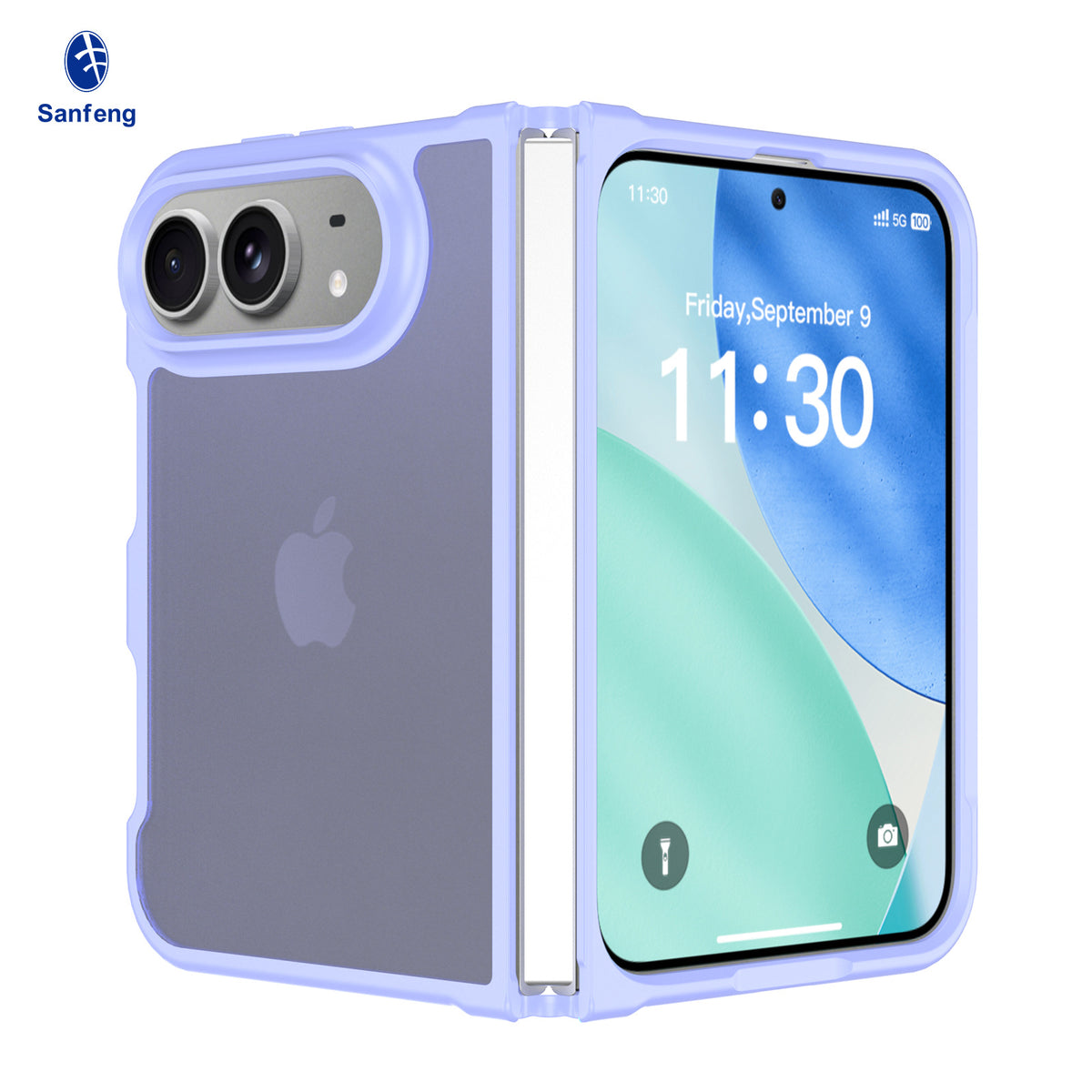 Sanfeng Matte Skin-Feel TPU Protective Case for iPhone, Semi-Transparent Anti-Fall Phone Cover