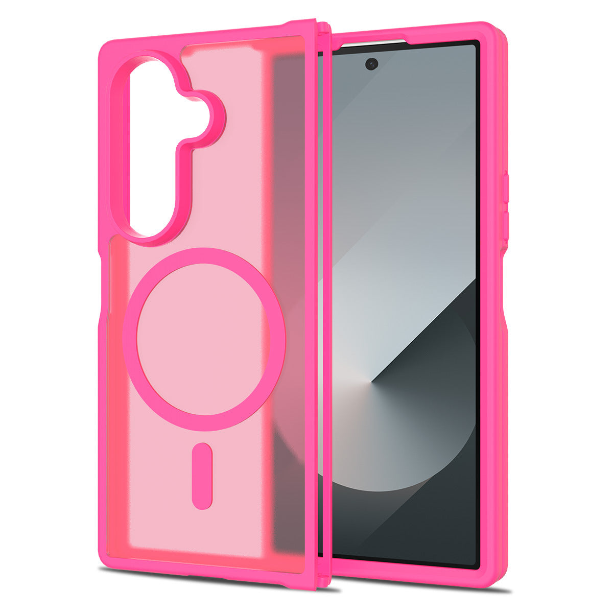 Magnetic Two-in-One Folding Phone Case for Samsung Galaxy Z Fold 7 & Z Fold 6, Matte Skin-Feel TPU Anti-Fall Cover