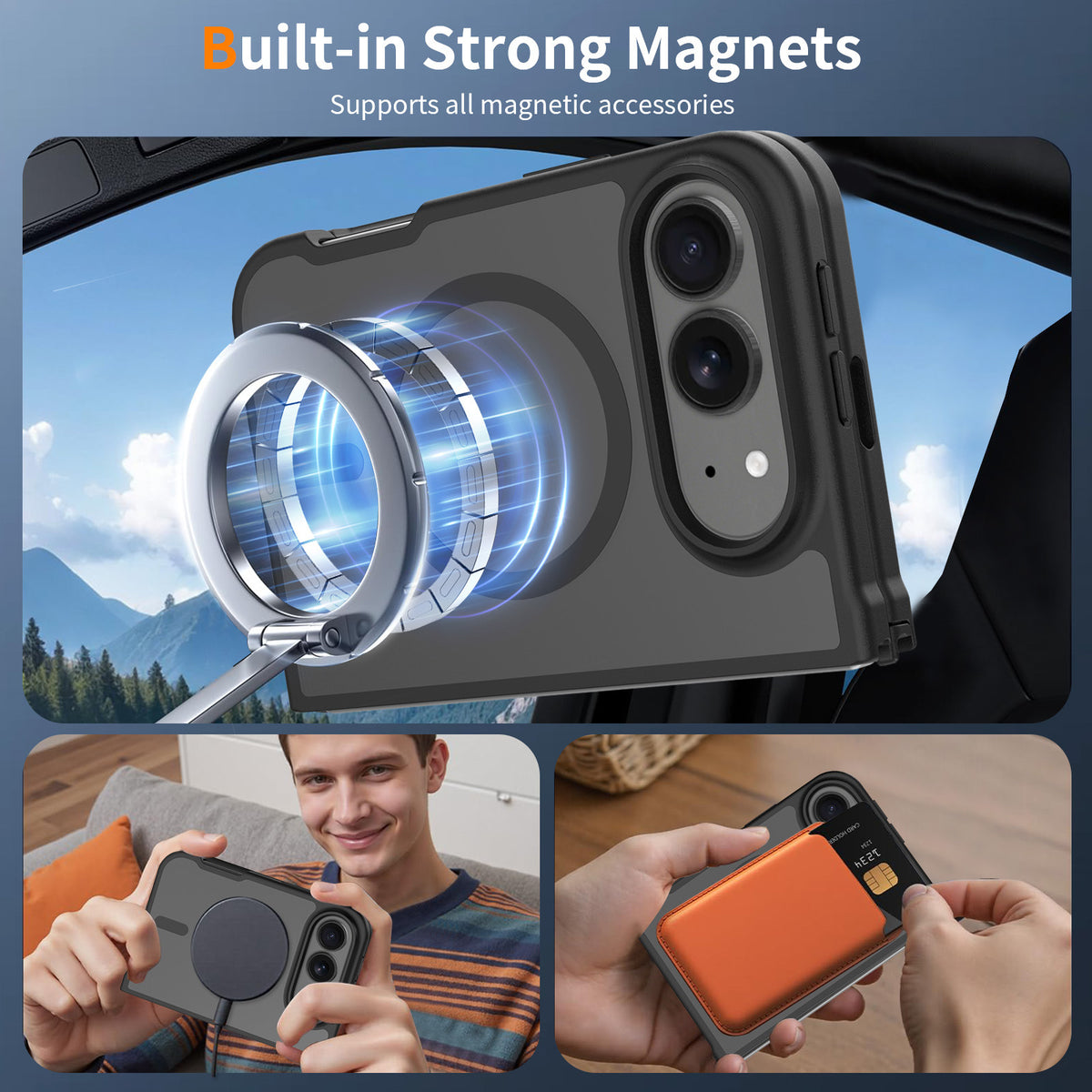 Magnetic Translucent TPU Protective Case Compatible with iPhone 18 Duo Fold, 2mm Anti-Drop Skin-Feel Cover
