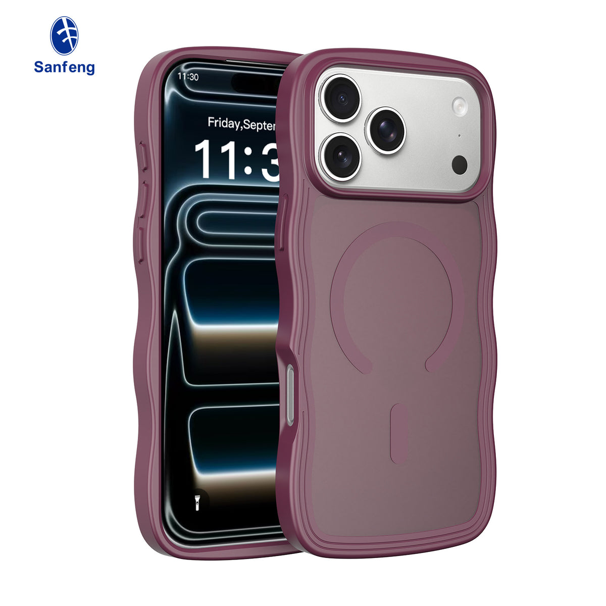 Sanfeng Magnetic Skin-Feel TPU Phone Case, Minimalist Anti-Drop Protective Shockproof Cover Compatible with iPhone