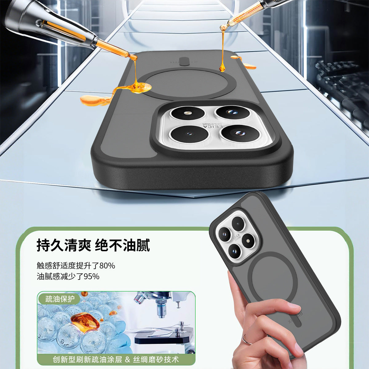 Magnetic Frosted Translucent Case for Xiaomi - Anti-Fall Matte Skin-Feel Shockproof TPU Phone Cover