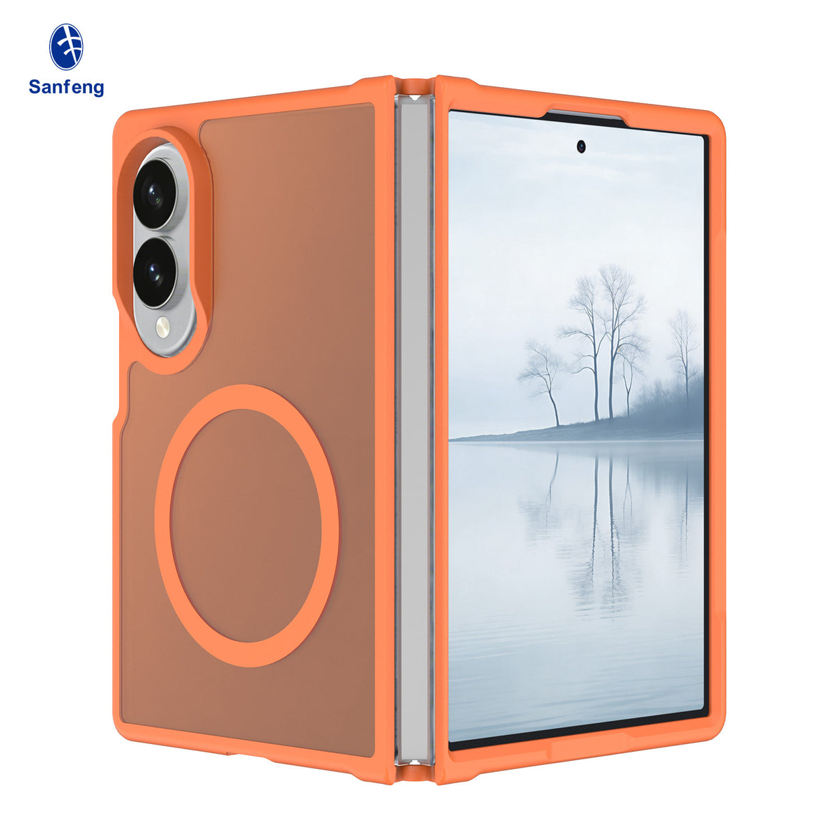 Sanfeng Magnetic Skin-Feel TPU Protective Phone Case for Samsung Z Fold Series - Slim Anti-Drop Foldable Cover