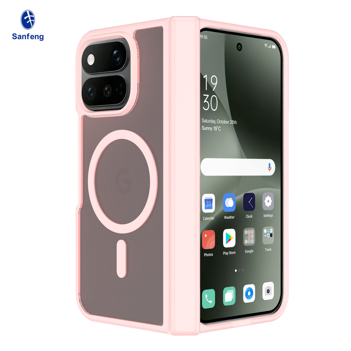 Magnetic Protective Case for Google Pixel Foldable Phone, Anti-Fall Shockproof TPU Cover