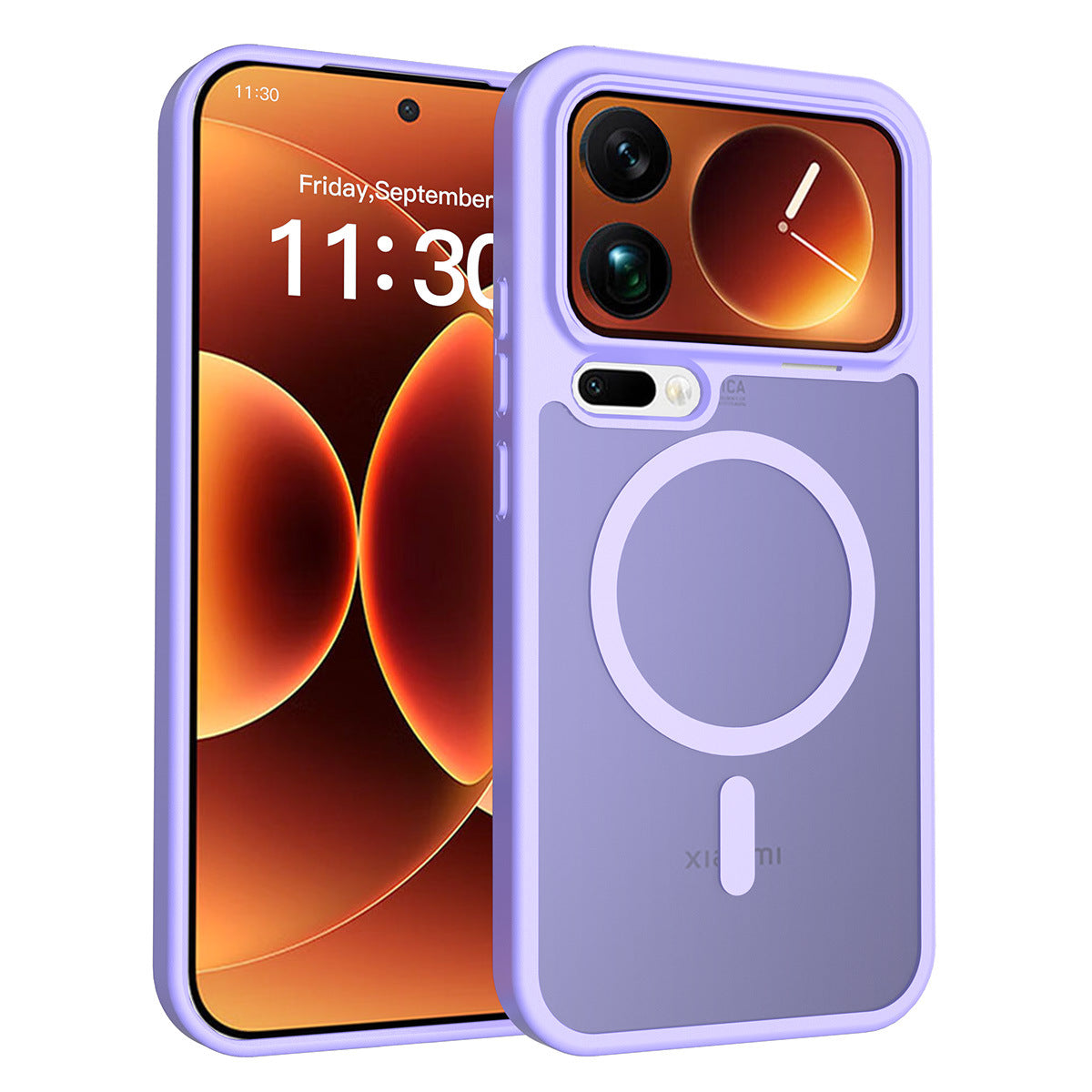 Magnetic Semi-Transparent Skin-Feel Phone Case for Xiaomi - Anti-Fall TPU Protective Cover, Brown