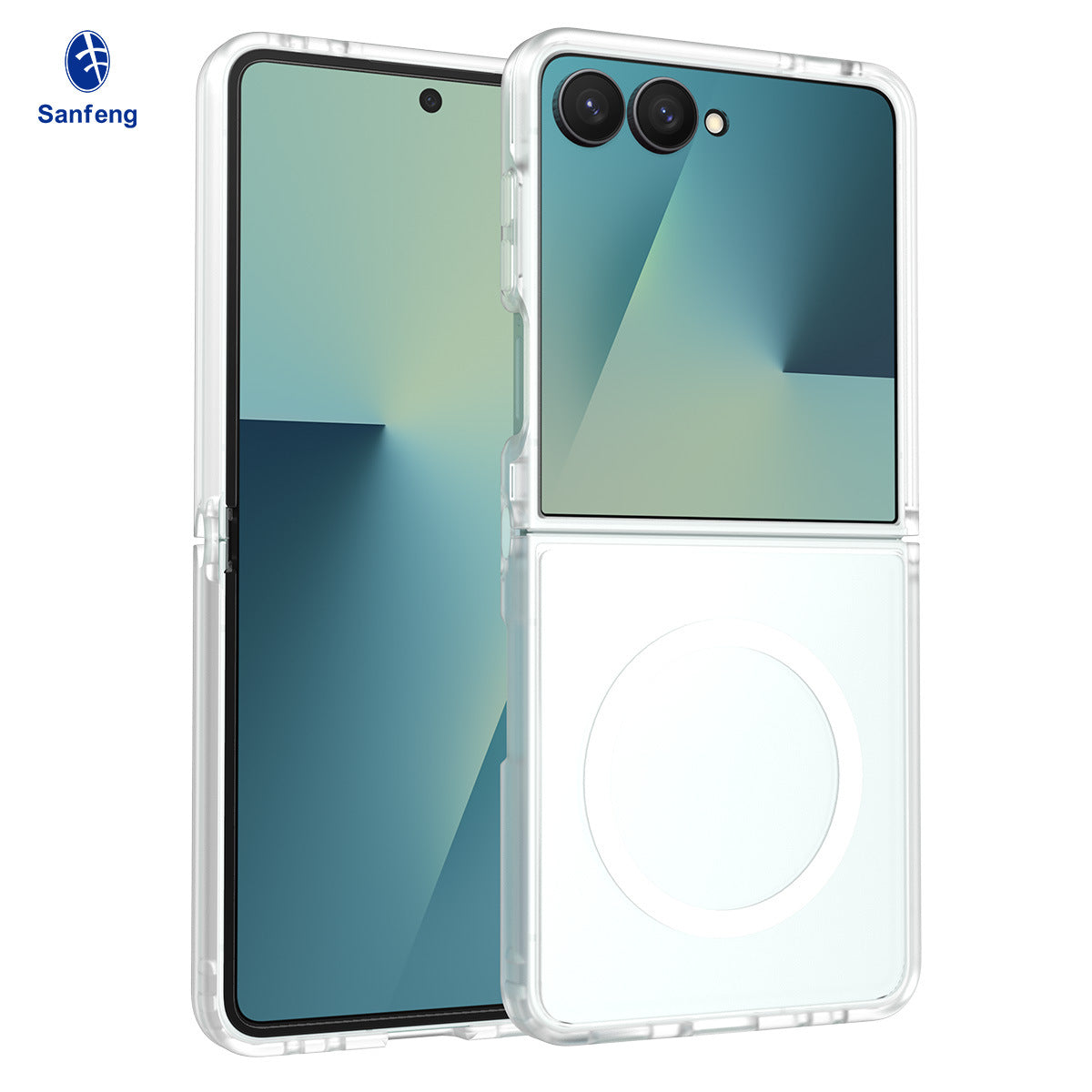 Magnetic Matte Case for Samsung Galaxy Z Flip7 and Z Flip6, Translucent TPU Anti-Fingerprint Folding Phone Cover