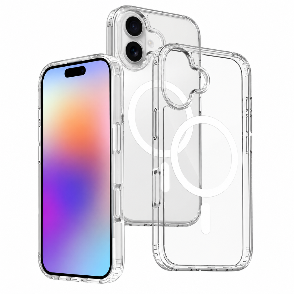 Magnetic Clear Phone Case for iPhone 17 16 15 Pro Max Air Plus, Anti-Drop Shockproof Transparent TPU Protective Cover