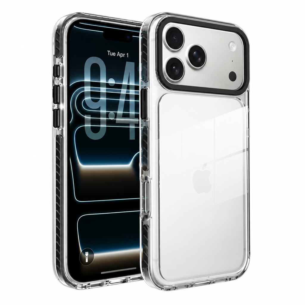 Magnetic Two-Tone Clear Phone Case for iPhone 17 Air, 16 & 15 Series, Shockproof Anti-Drop TPU Protective Cover