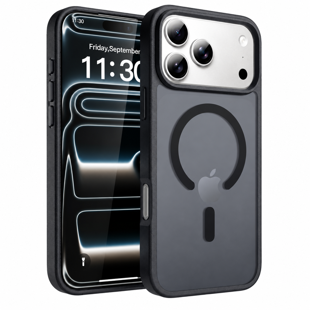 Magnetic Suction Skin-Feel Phone Case for iPhone 17 Pro, Anti-Fall TPU All-Inclusive Protective Cover (Brown)