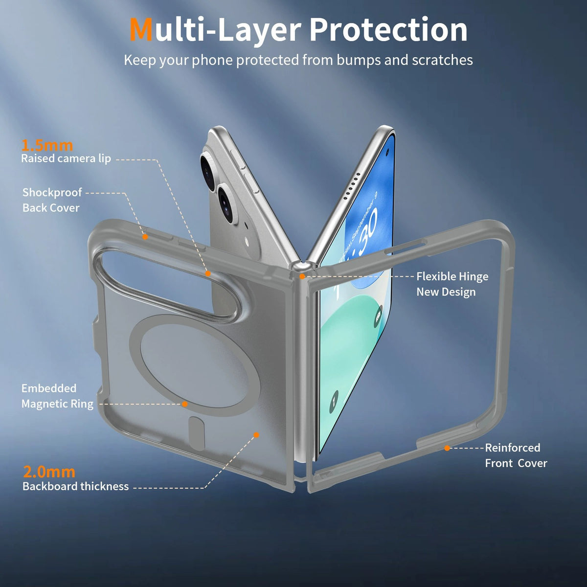 Cross-border Phone Case for iPhone 18 Fold, with Side Cover, Foldable Skin-feel 