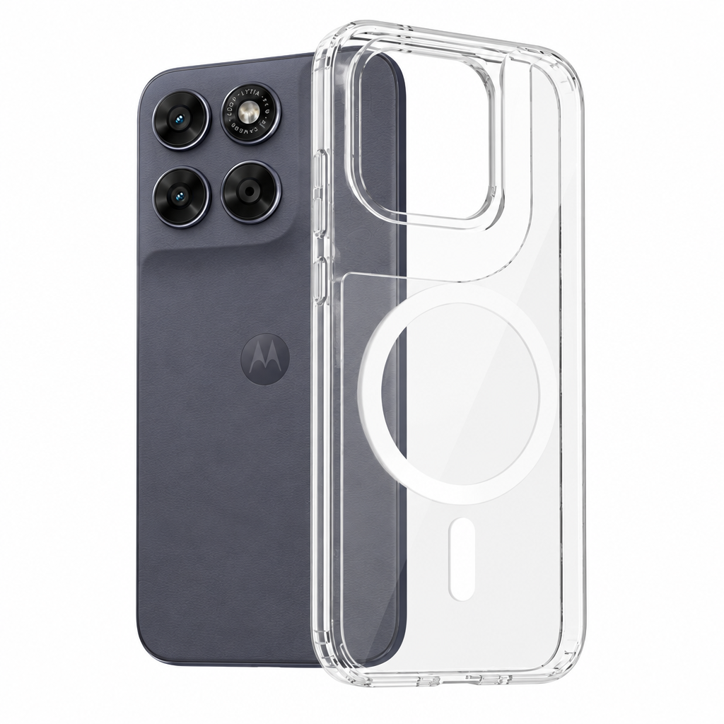 Transparent Magnetic Shockproof Case for Motorola Moto G & Edge Series, Slim 1.5mm Anti-Fingerprint TPU Protective Clear Cover