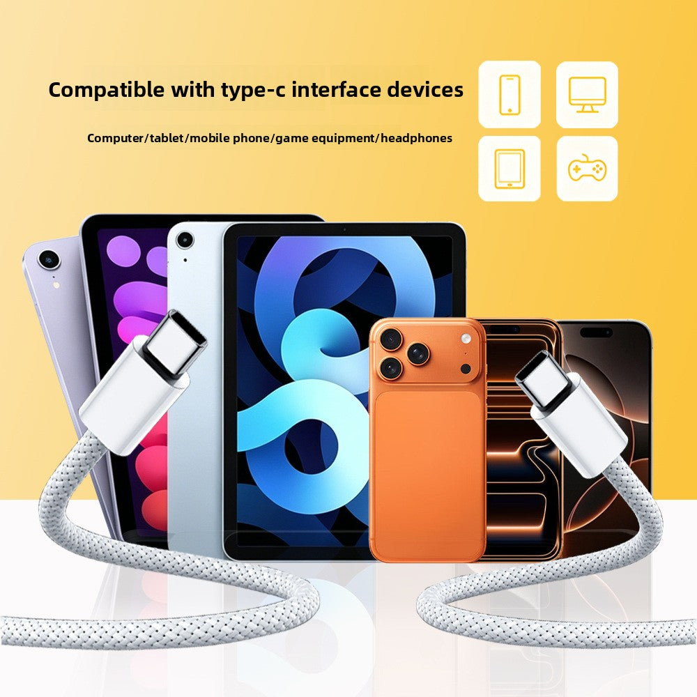 TOLIF Macaron Nylon Braided Fast Charging Cable, Up to 60W PD USB-C to USB-C / Lightning Cable