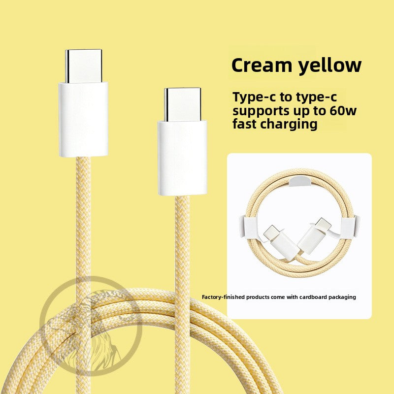 TOLIF Macaron Nylon Braided Fast Charging Cable, Up to 60W PD USB-C to USB-C / Lightning Cable