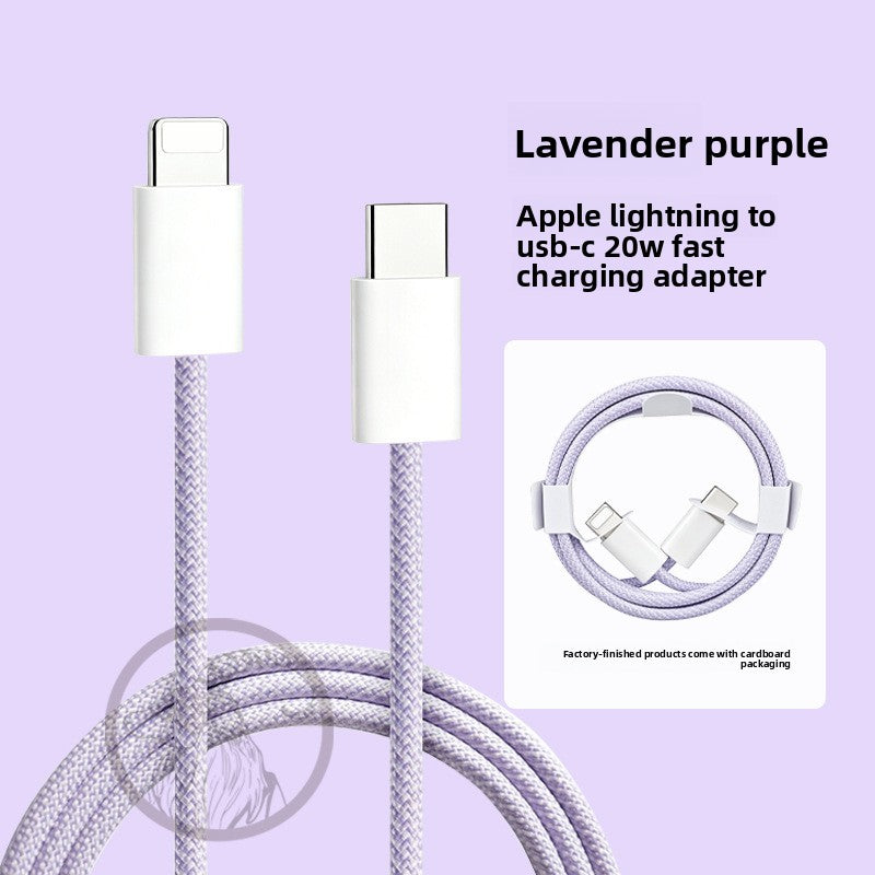 TOLIF Macaron Nylon Braided Fast Charging Cable, Up to 60W PD USB-C to USB-C / Lightning Cable