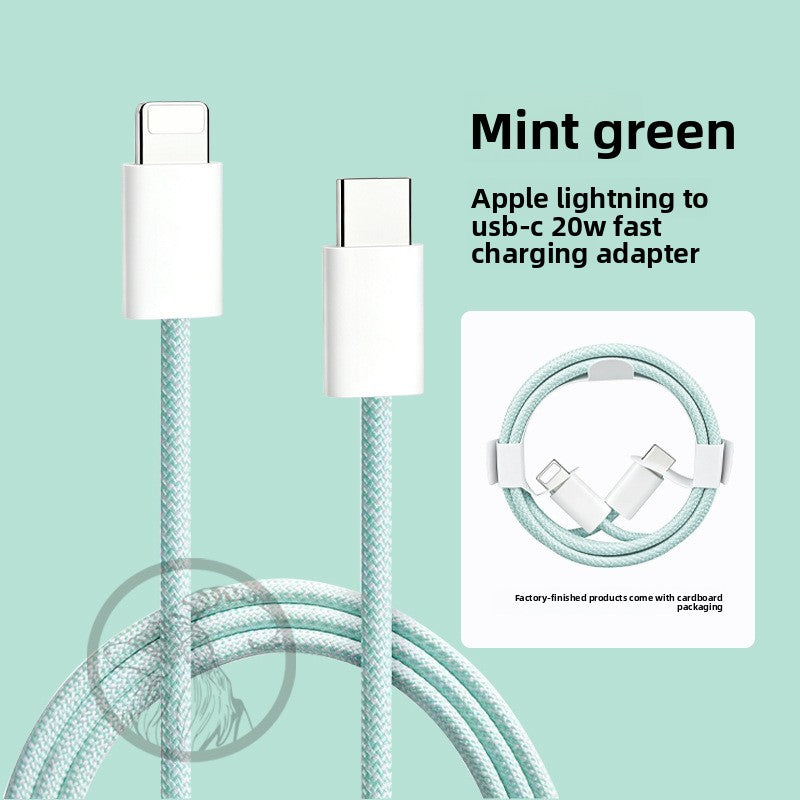 TOLIF Macaron Nylon Braided Fast Charging Cable, Up to 60W PD USB-C to USB-C / Lightning Cable
