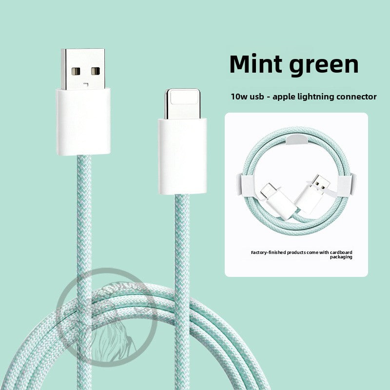 TOLIF Macaron Nylon Braided Fast Charging Cable, Up to 60W PD USB-C to USB-C / Lightning Cable